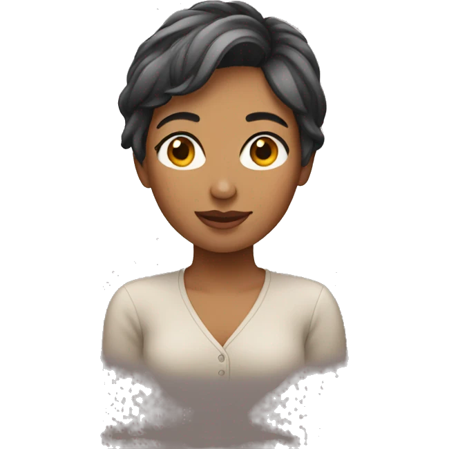 Short hair woman in love emoji