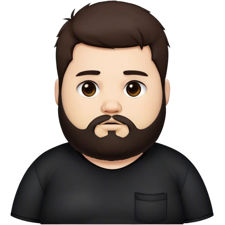fat emo guy with dark brown hair beard emo outfit emoji