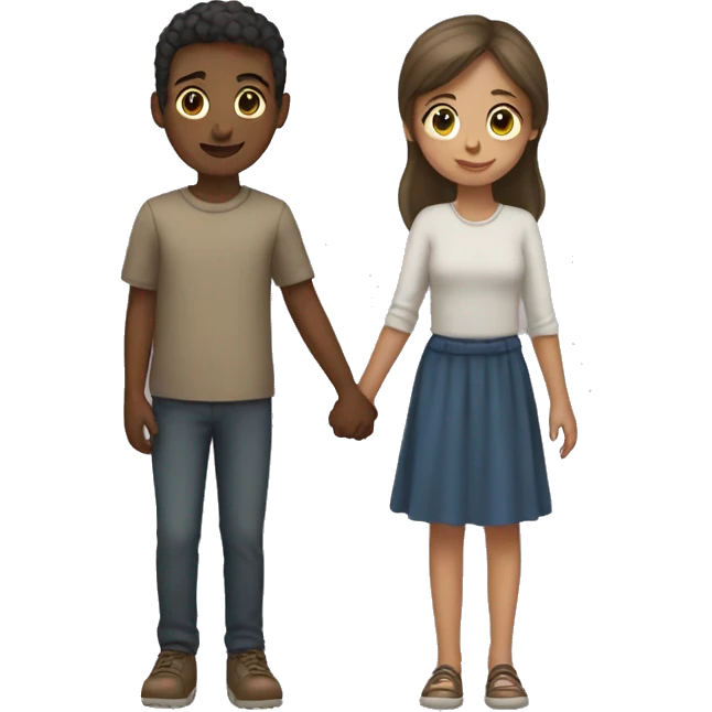 A boy and a girl couple holding hands emoji