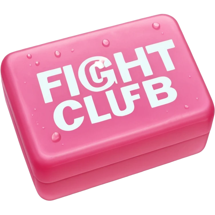 wet pink soap bubbly with "fight club" on it emoji