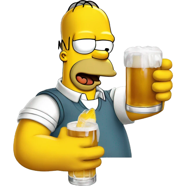 Homer simpson drink a bbeer emoji