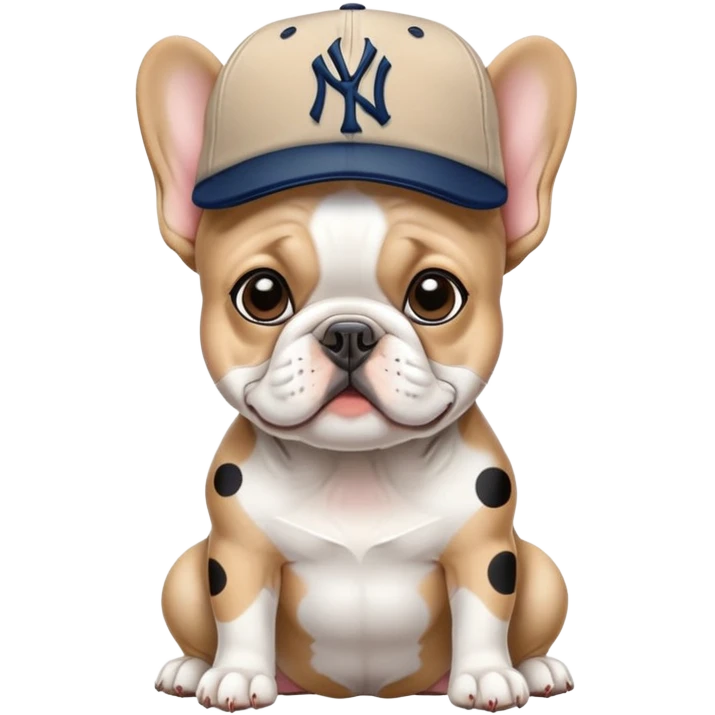 french bulldog with cap (logo New York  Yankes) emoji