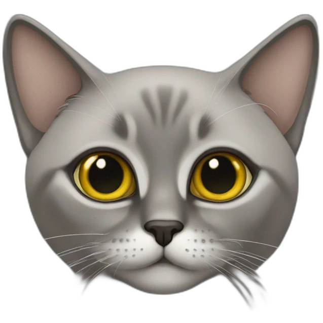 Chat siamois gris emoji
