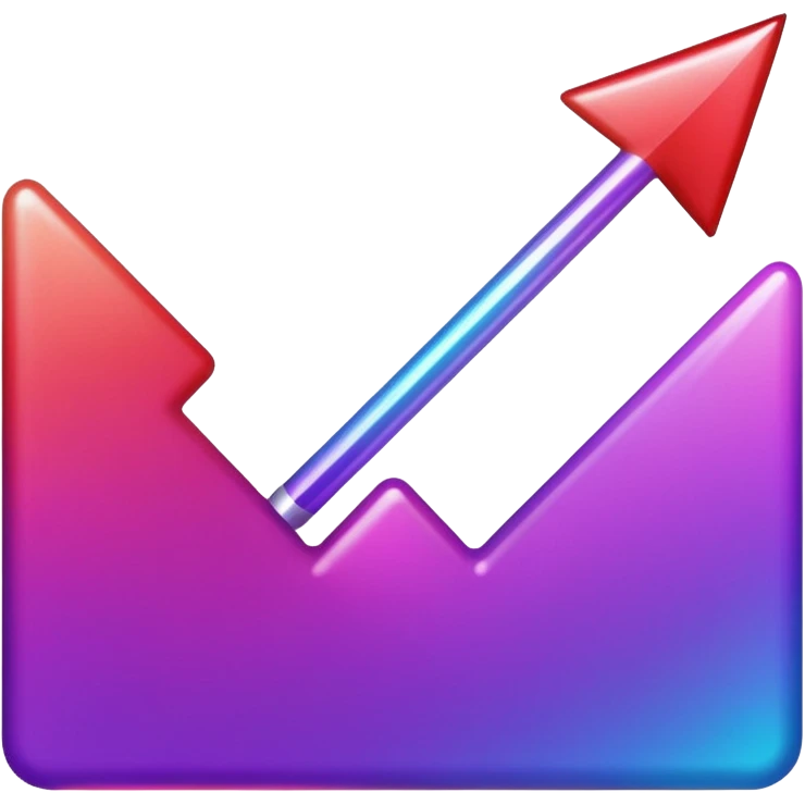 color gradient between red and purple glitter arrow right emoji