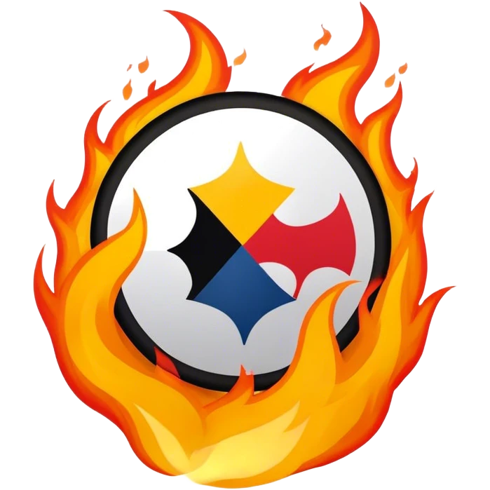 pittsburg steelers logo on fire emoji