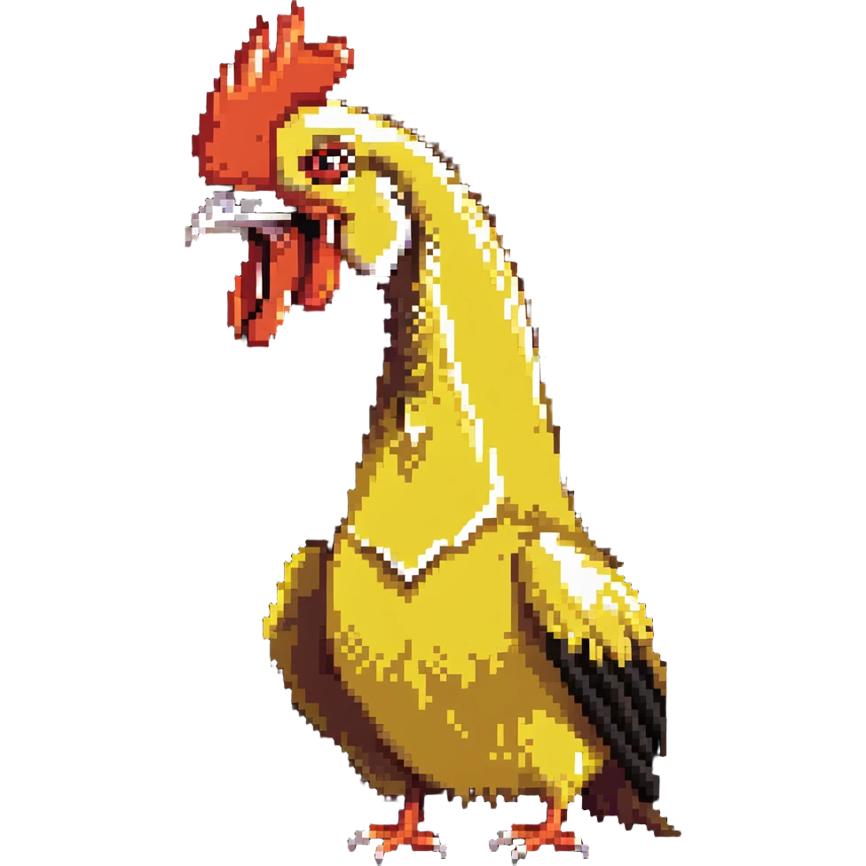 shouting long neck yellow chicken emoji