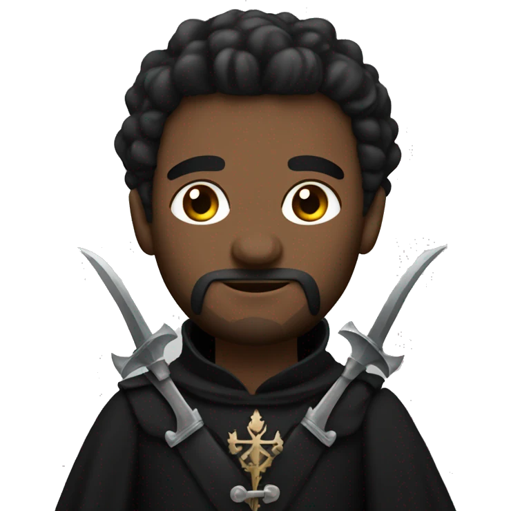 guy with black medieval clothes and daggers rose emoji