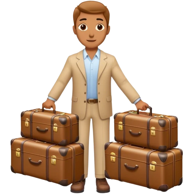 Man with four suitcases emoji