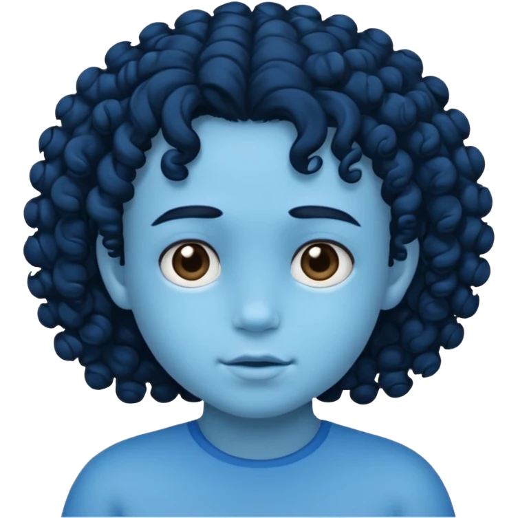 blue curly haired kid  emoji