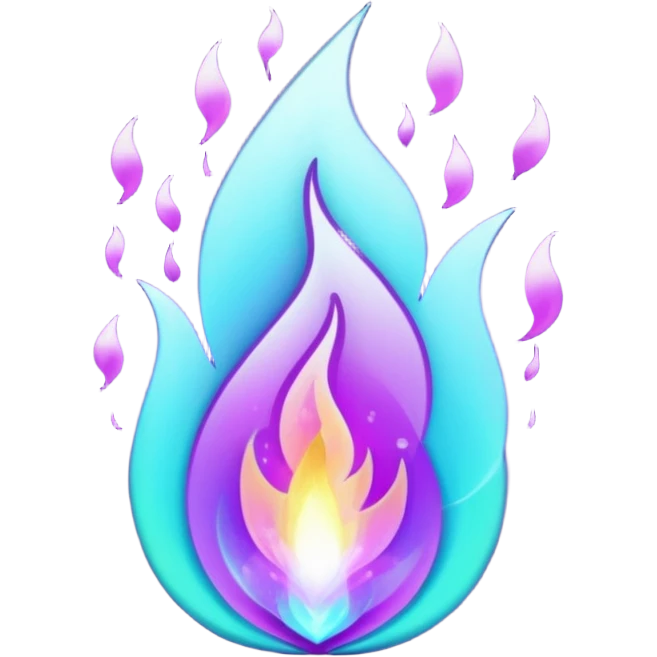 glitter purple and cian flame emoji