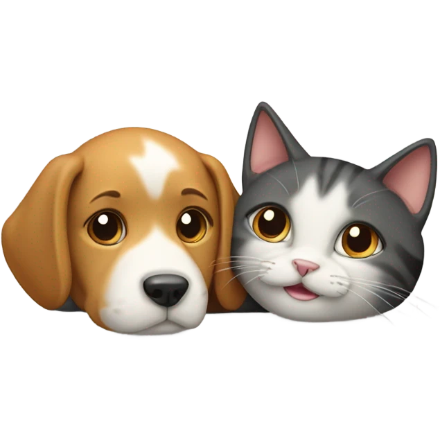 a dog hugs the cat emoji
