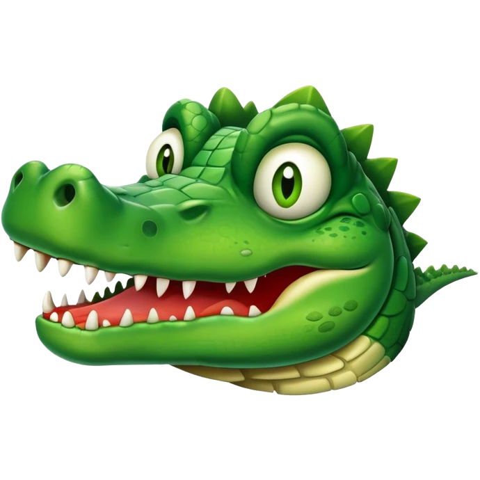 drunk crocodile with dizzy eyes emoji
