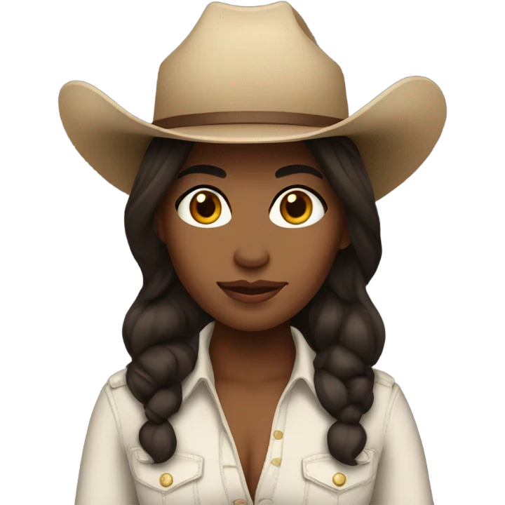 Light skin cow girl with dark brown hair  emoji
