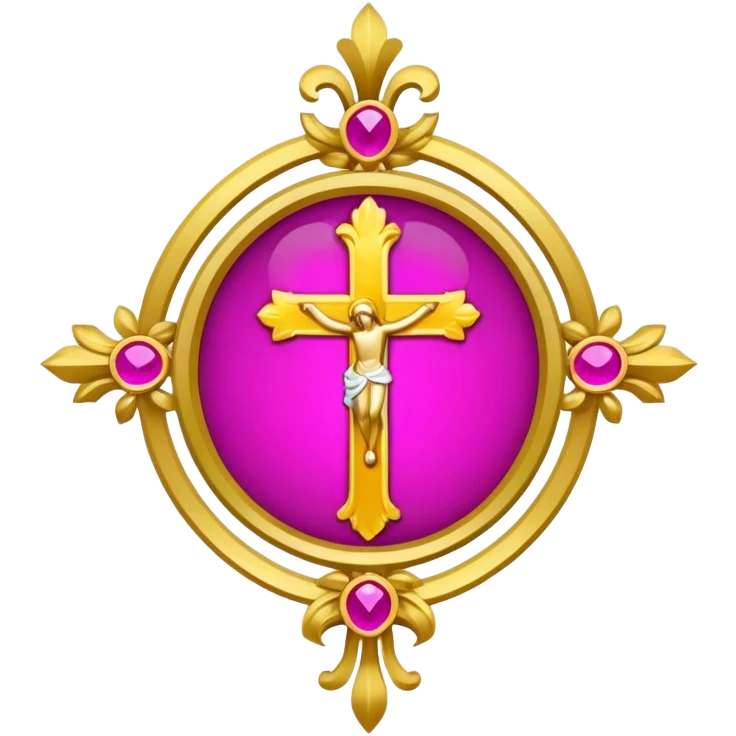ave maria's emblem with a touch of majenta emoji