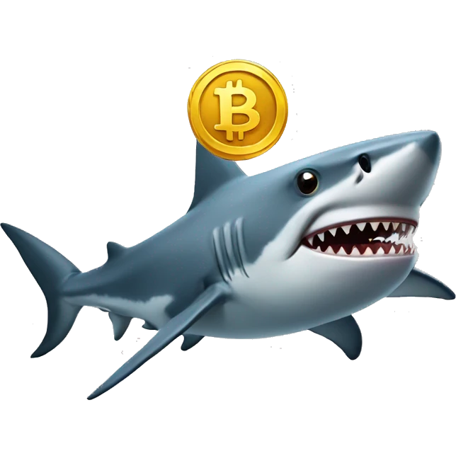 shark with bitcoin emoji