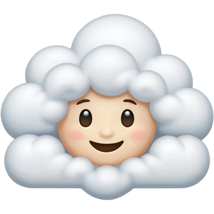 floating cloud with relaxed face symbolizing no stress emoji
