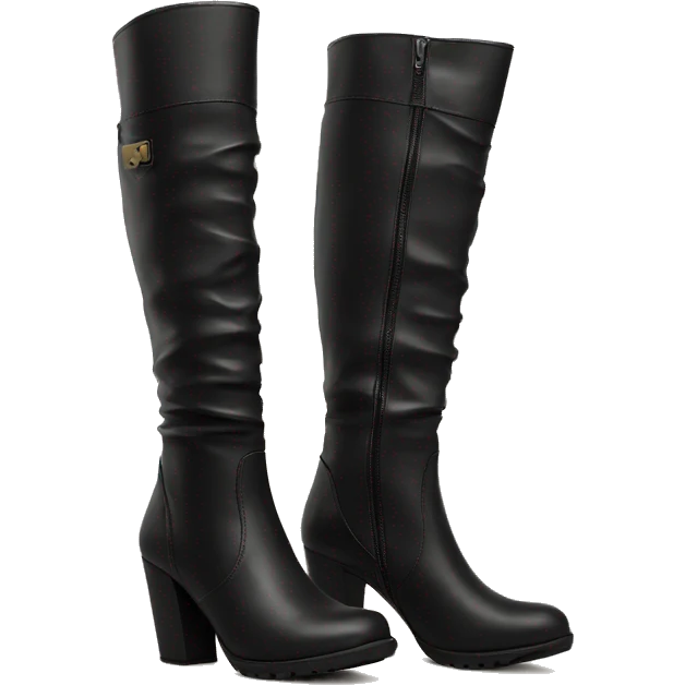 Black leather knee high boots emoji