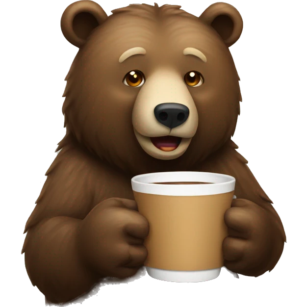 Bear drinking coffee emoji