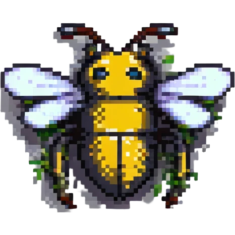 cyber bee pixel art emoji