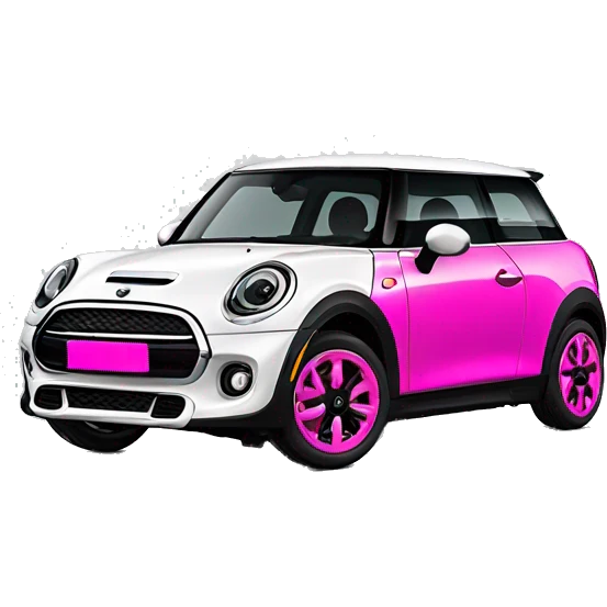 Black white hot pink mini cooper se emoji