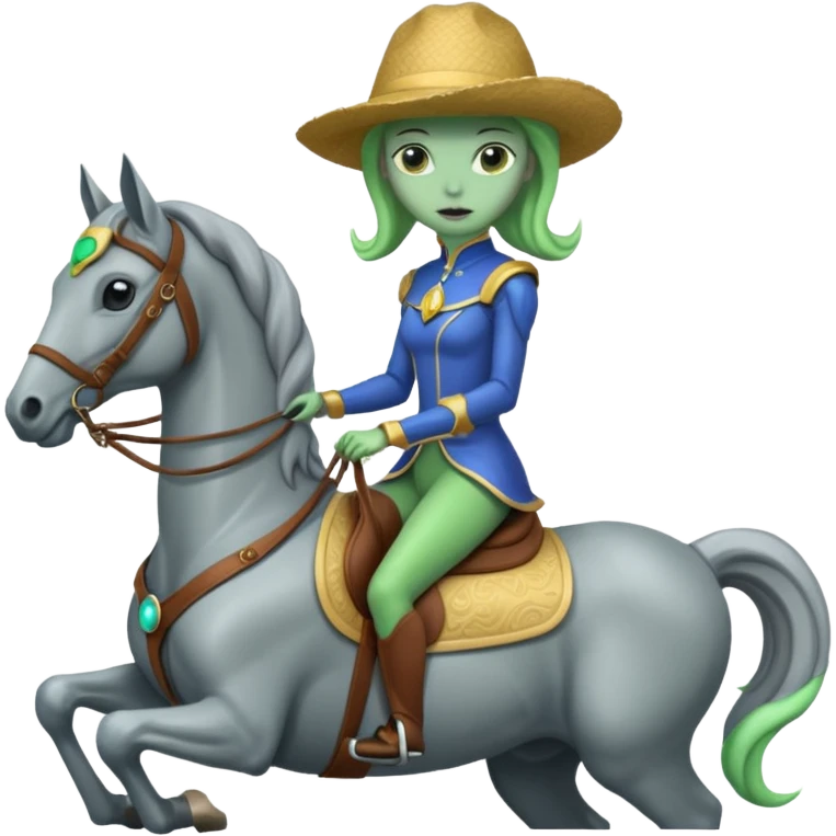 lady alien on horse emoji