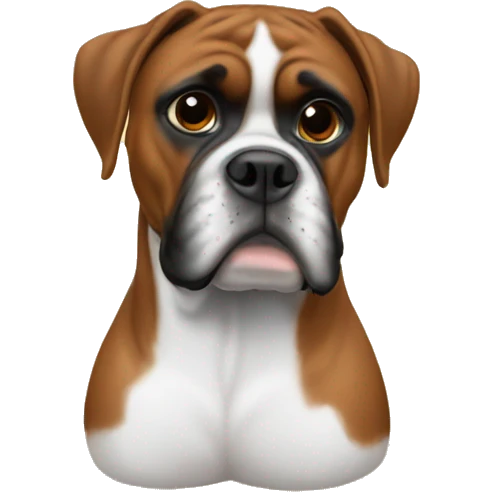 Boxer on floor woth birds spinning around head emoji