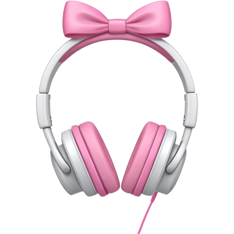 White headphones with pink bows emoji