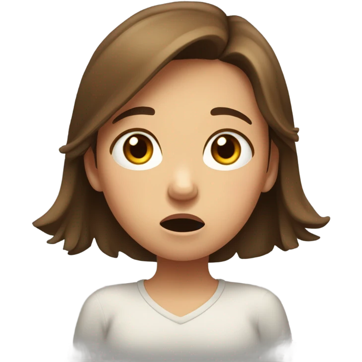 flustered brown haired girl emoji