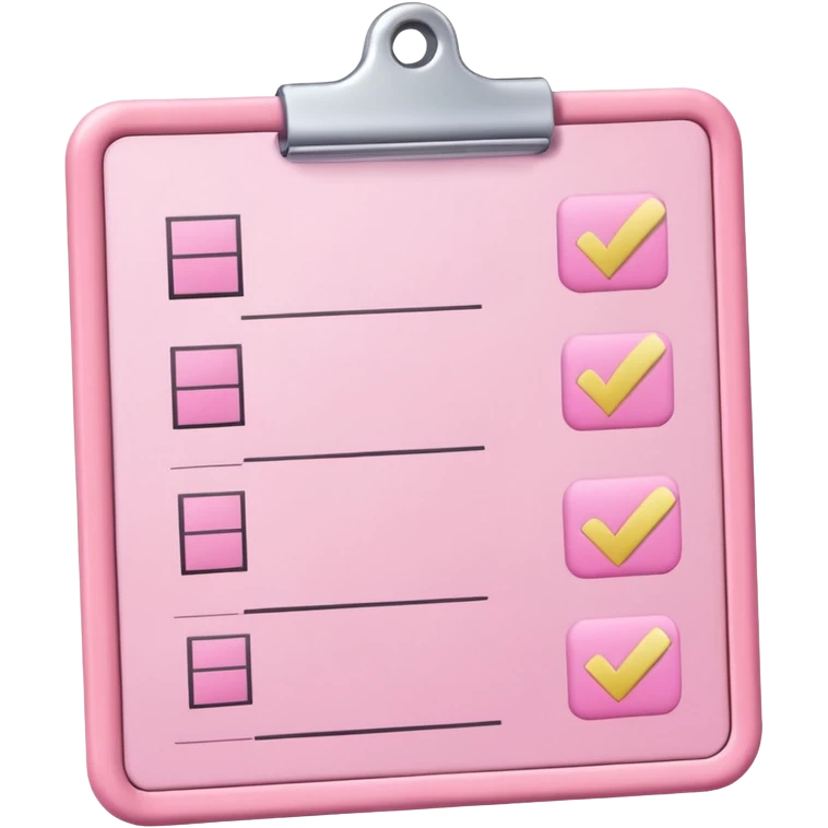 make a checklist with very girly pink tones. emoji