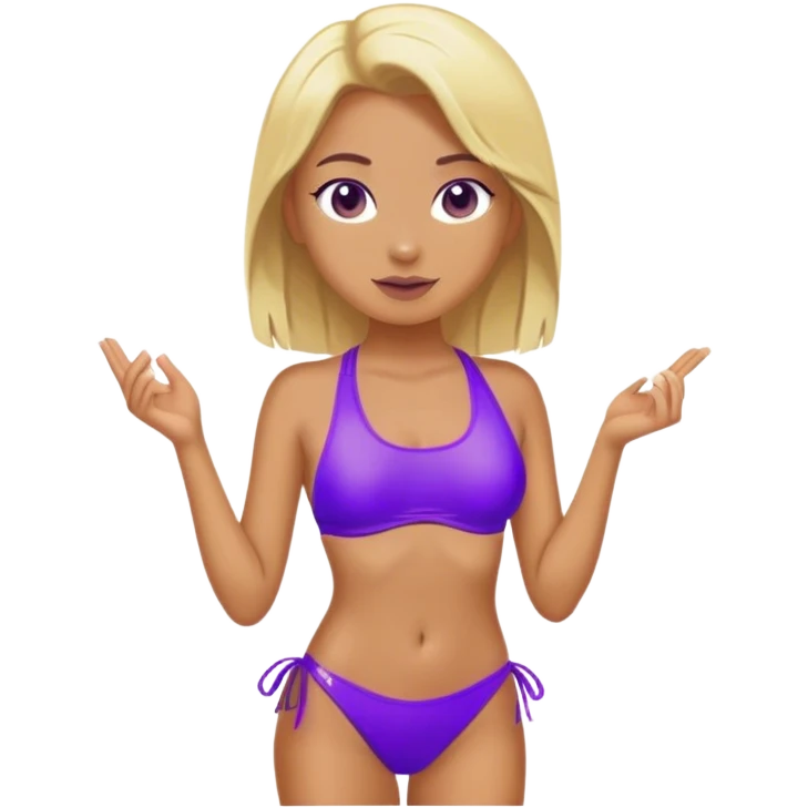 hot girl blonde purple swim suit  emoji