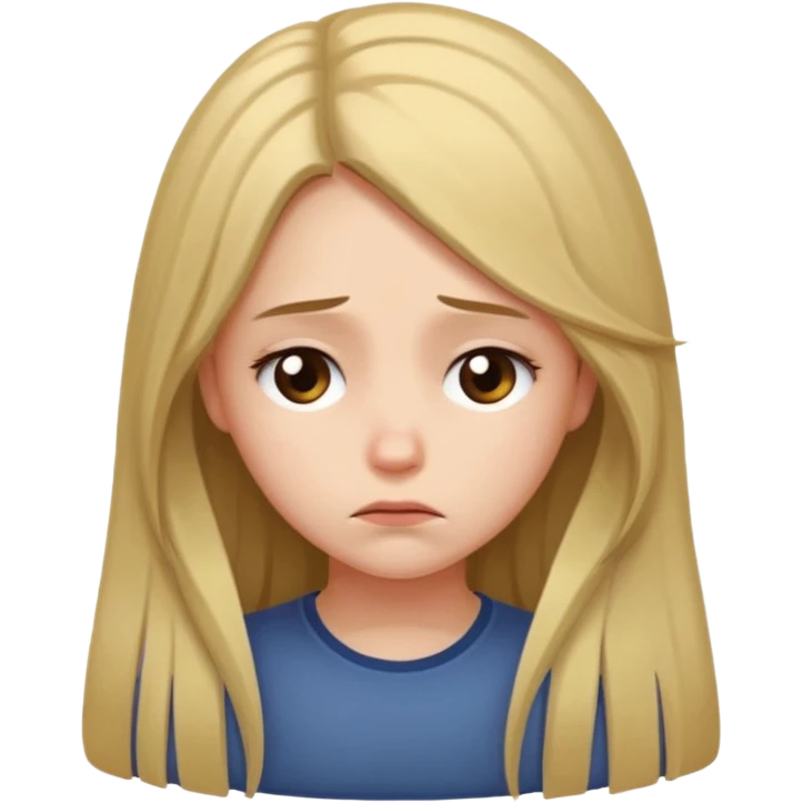 sad girl looking down emoji