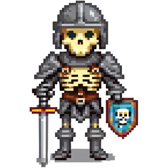 skeleton knight holding a sword emoji