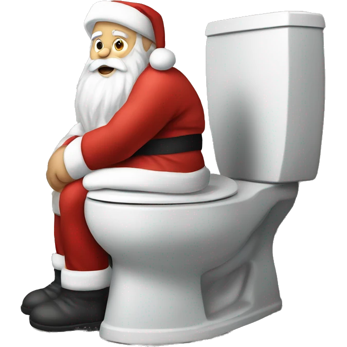 massive santa sitting on toilet  emoji