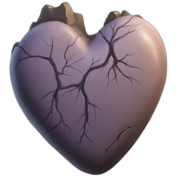 Realistic heart rock emoji