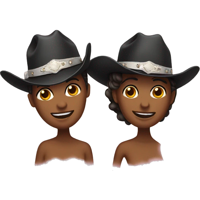 two brides cowboy hats emoji