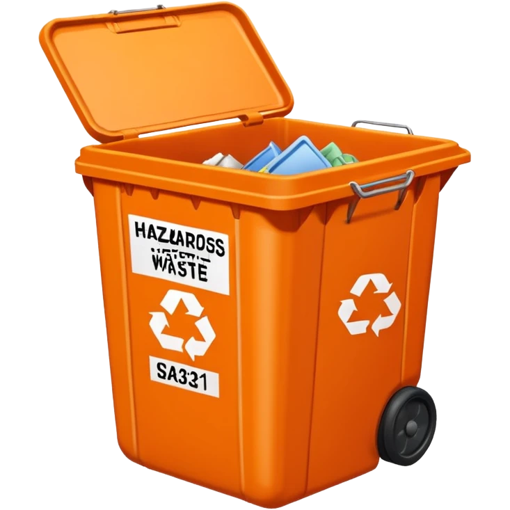 empty orange BIN WITH "hazardous WASTE" WORD IN IT emoji