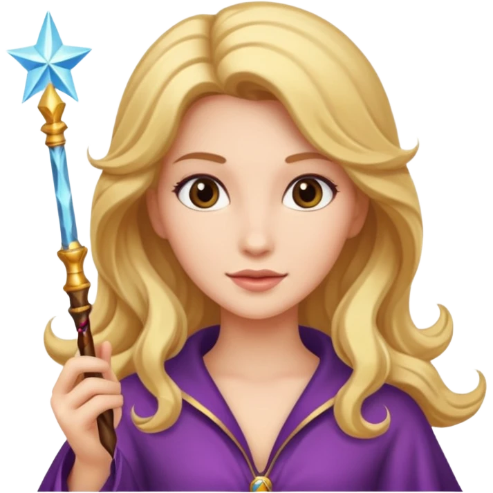 beautiful-haired woman with a wand emoji