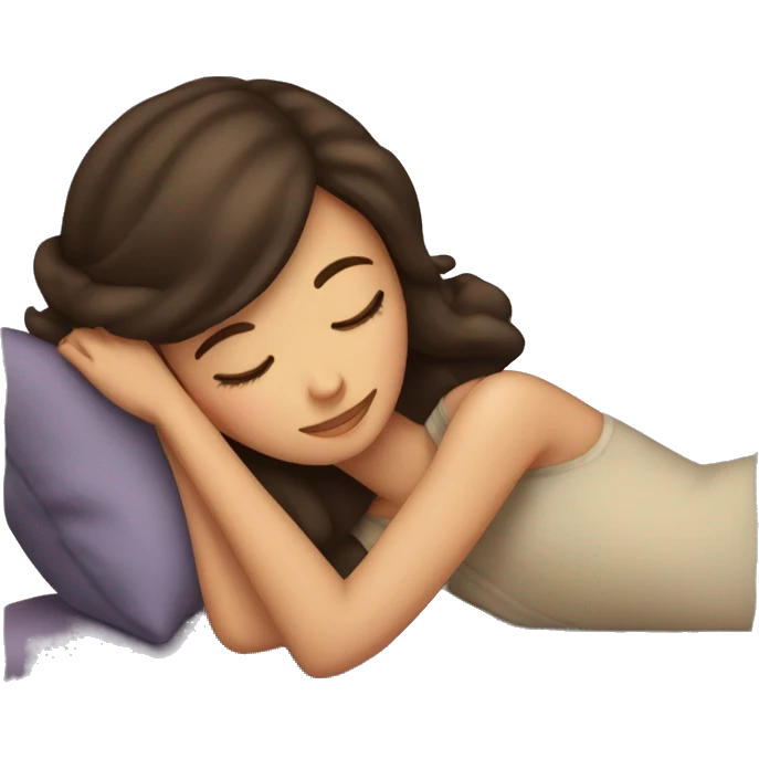 brunette girl sleeping cozy emoji