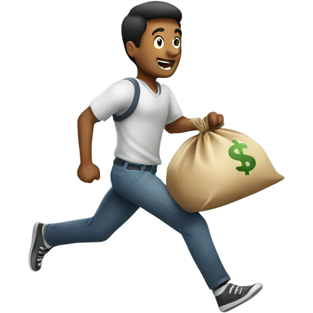 guy running with money bag emoji