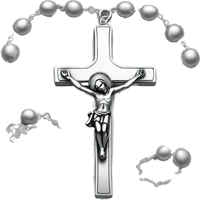 Silver catholic rosary  emoji