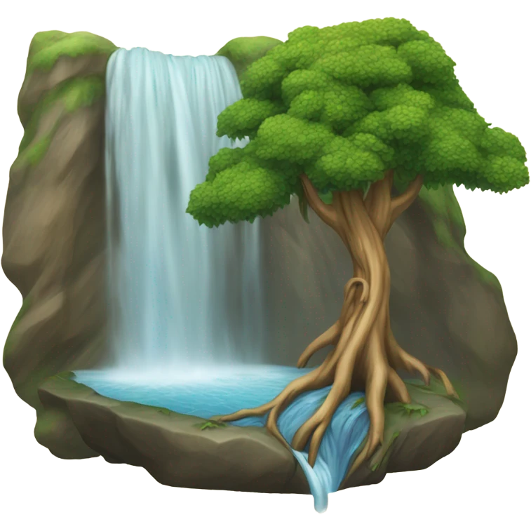 Tree in waterfall  emoji
