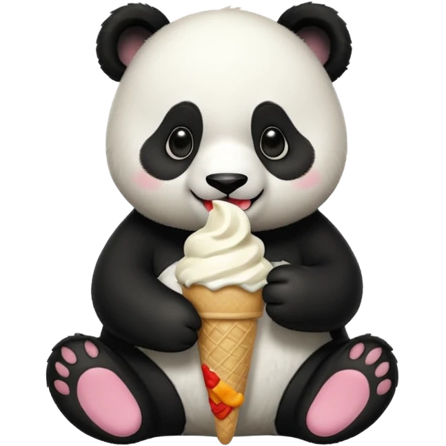 Panda eating ice cream emoji