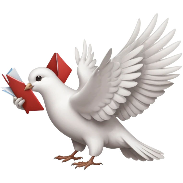a dove with a letter in its paws emoji