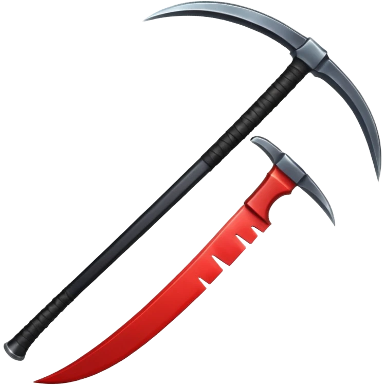 The scythe of the God of Death is long and straight. emoji