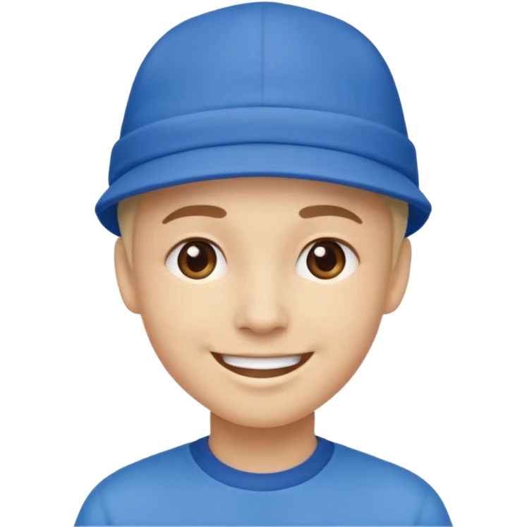 Mavi şapkalı gülen yüz emoji