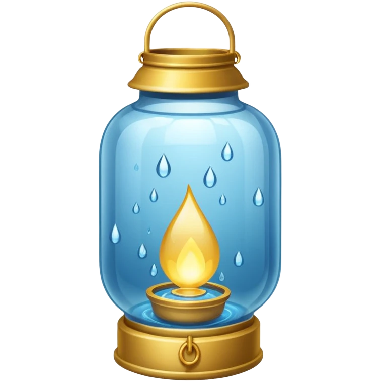 Water Lantern, more water drops inside lantern. emoji
