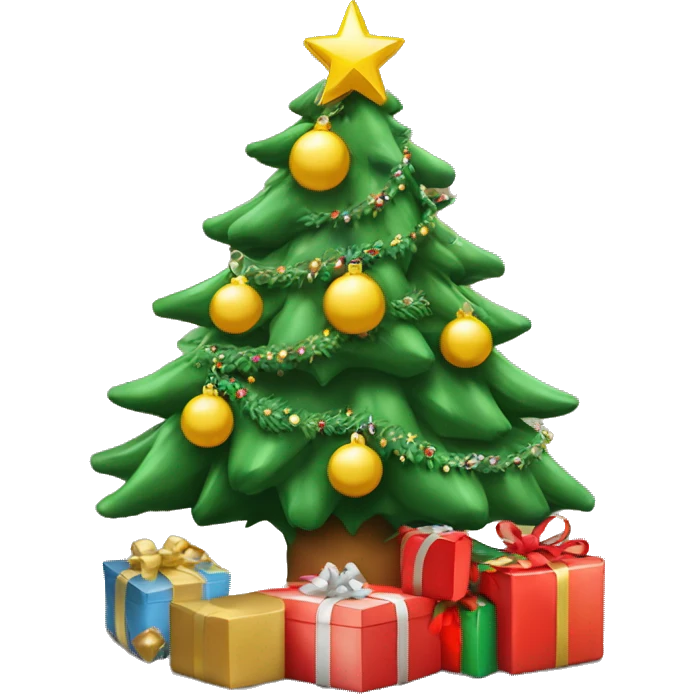 Weihnachtsbaum mit Geschenken und Schmuck  emoji