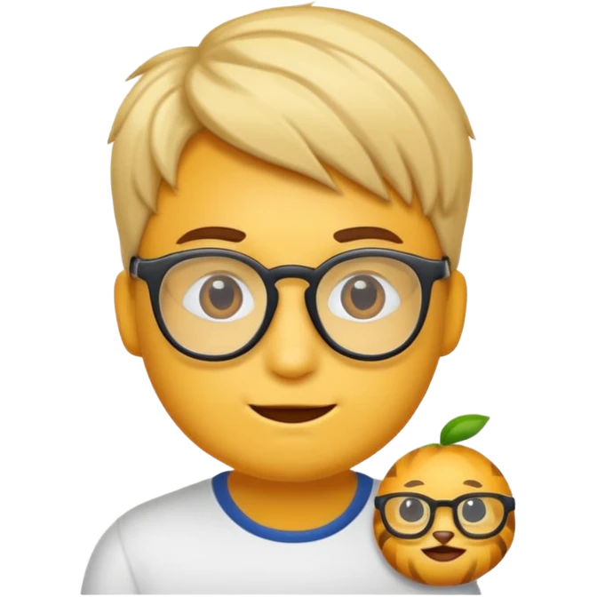 Erstelle mir eine Emoji von einem Jungen. Herkunft: Südamerika, Jung und Gutaussehend, mit durchsichtiger Brille und anderer Frisur  emoji
