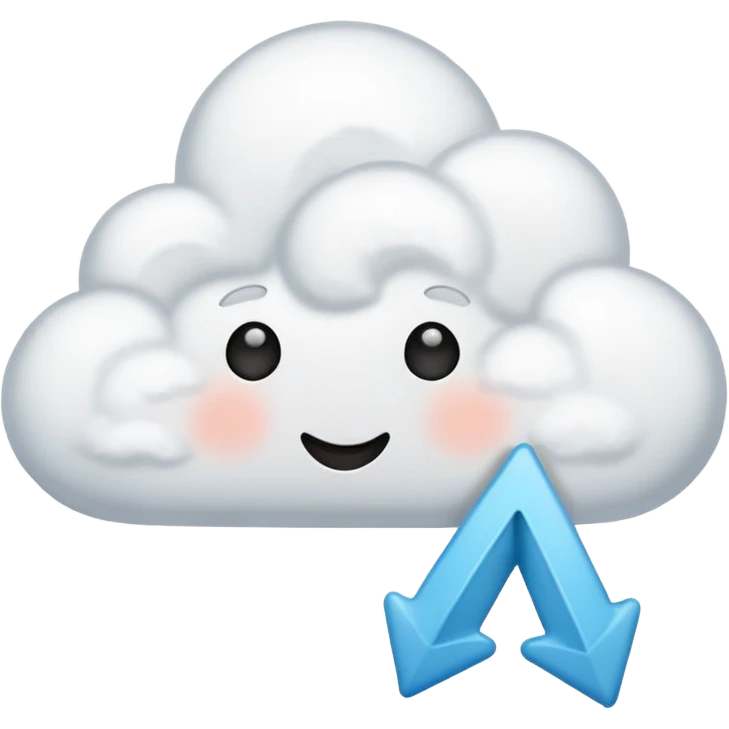 emoji for 'import', a cloud with a downward arrow, friendly and approachable style emoji