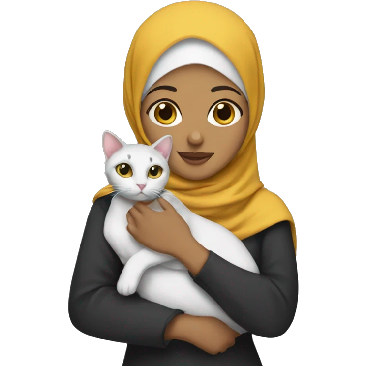 Hijabi Holding cat  emoji